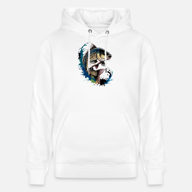 Pêche à la carpe - Sweat à capuche bio CRUISER Stanley/Stella Unisexe - blanc