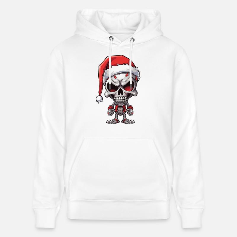Squelette du Père Noël - Sweat à capuche bio CRUISER Stanley/Stella Unisexe - blanc