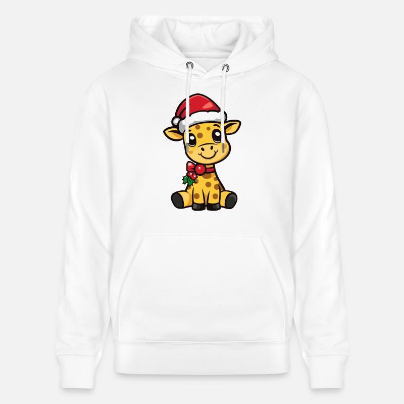 Girafe Noël mignon - Sweat à capuche bio CRUISER Stanley/Stella Unisexe - blanc