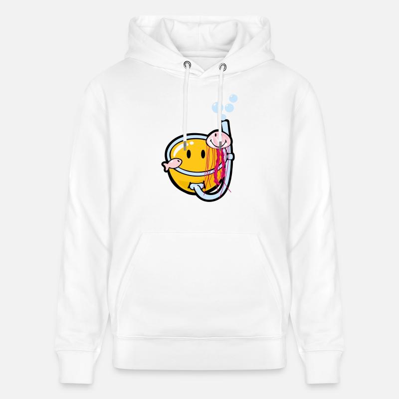 Smiley Snorkeling - Sweat à capuche bio CRUISER Stanley/Stella Unisexe - blanc