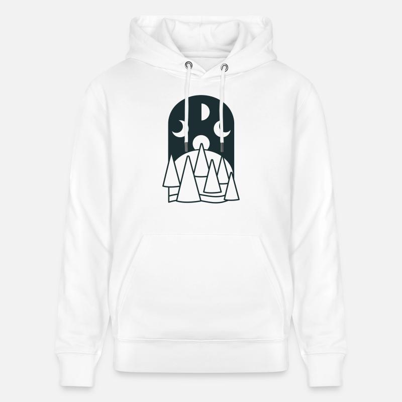 BOHO Mondphasen bogen mit Wald - Stanley/Stella Unisex Bio-Hoodie CRUISER  - Weiß