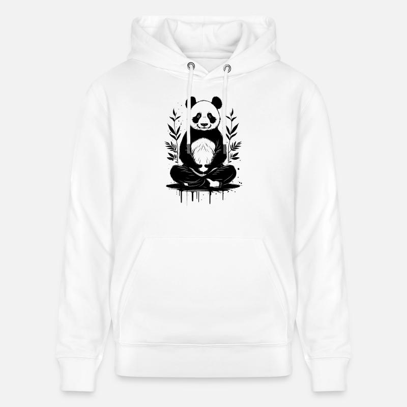 - Panda zen - - Sweat à capuche bio CRUISER Stanley/Stella Unisexe - blanc