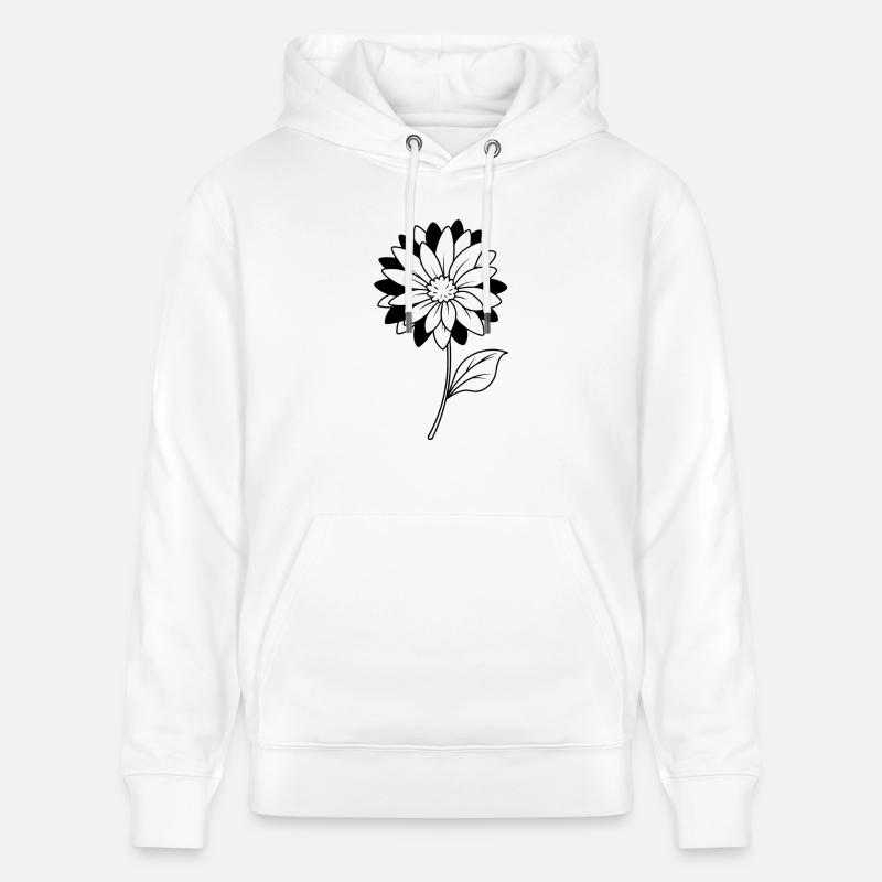 Fleur - Noir et Blanc - Sweat à capuche bio CRUISER Stanley/Stella Unisexe - blanc