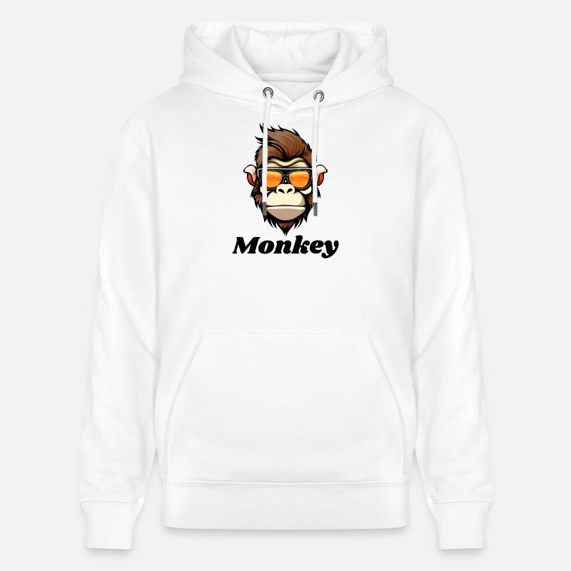 monkey, singe, primate - Sweat à capuche bio CRUISER Stanley/Stella Unisexe - blanc