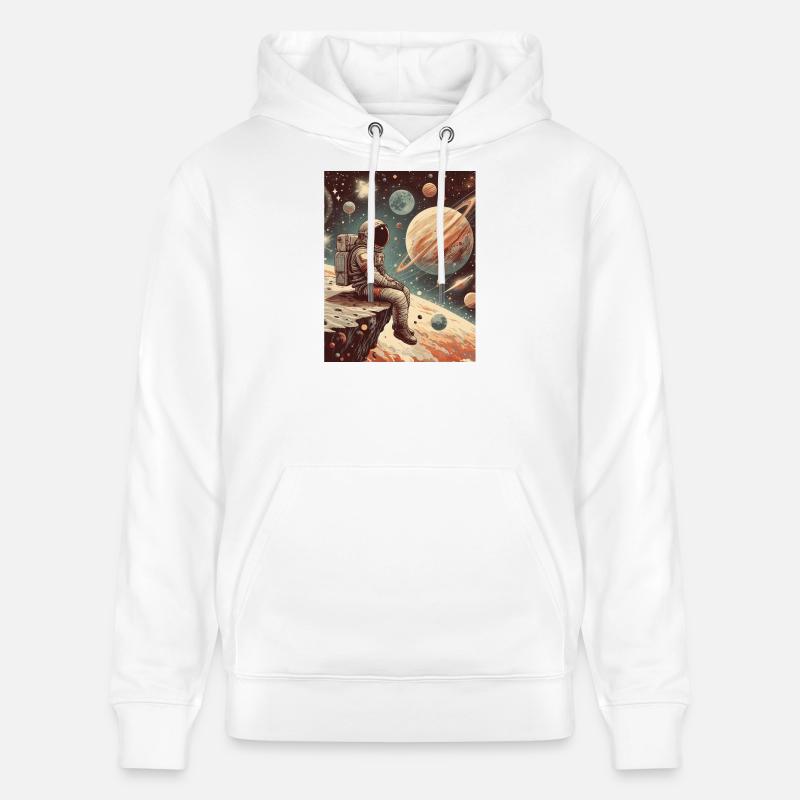 Un astronaute explorant l’infini, - Sweat à capuche bio CRUISER Stanley/Stella Unisexe - blanc