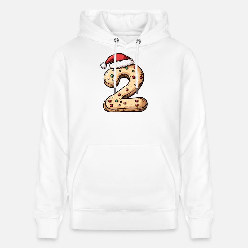 Biscuit de Noël à 2 chiffres - Sweat à capuche bio CRUISER Stanley/Stella Unisexe - blanc