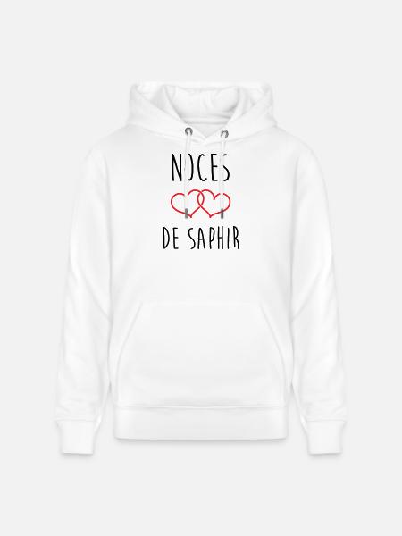 Sapphire Wedding 16 Years of Marriage - Stanley/Stella CRUISER Unisex Organic Hoodie - white