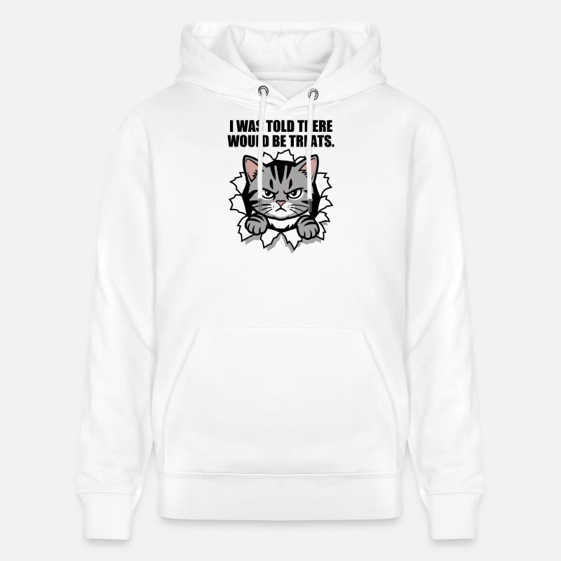 Chat pas content cherche des friandises - Sweat à capuche bio CRUISER Stanley/Stella Unisexe - blanc