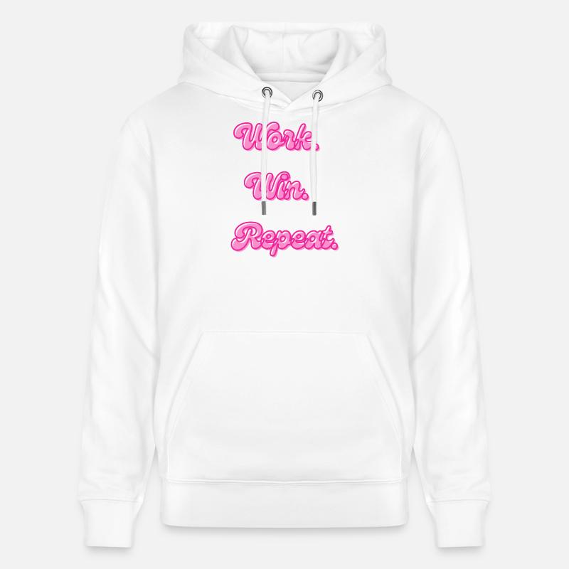 Work Win Repeat | Motivationsspruch - Stanley/Stella Unisex Bio-Hoodie CRUISER - Weiß