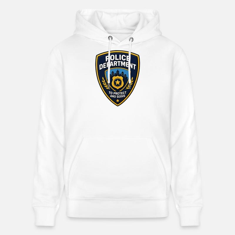 Polizei Abzeichen Patch Stadt Skyline - Stanley/Stella Unisex Bio-Hoodie CRUISER  - Weiß