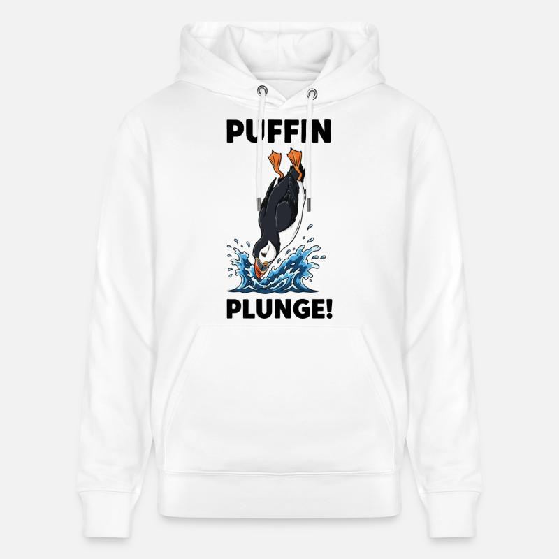 Macareux Moine Plongeon Mer Plunge Puffin - Sweat à capuche bio CRUISER Stanley/Stella Unisexe - blanc
