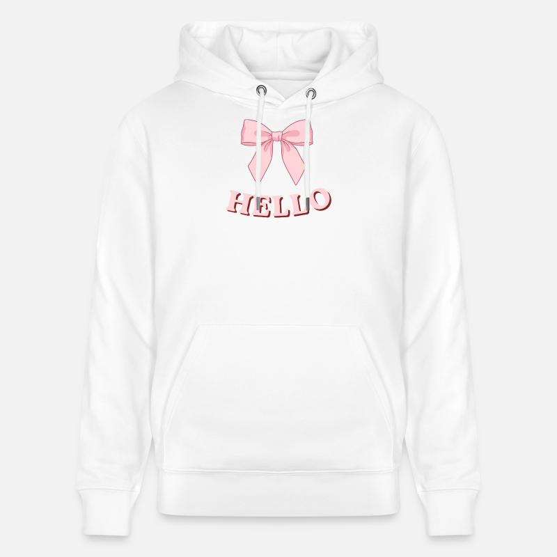 Bonjour rose avec ruban - Sweat à capuche bio CRUISER Stanley/Stella Unisexe - blanc