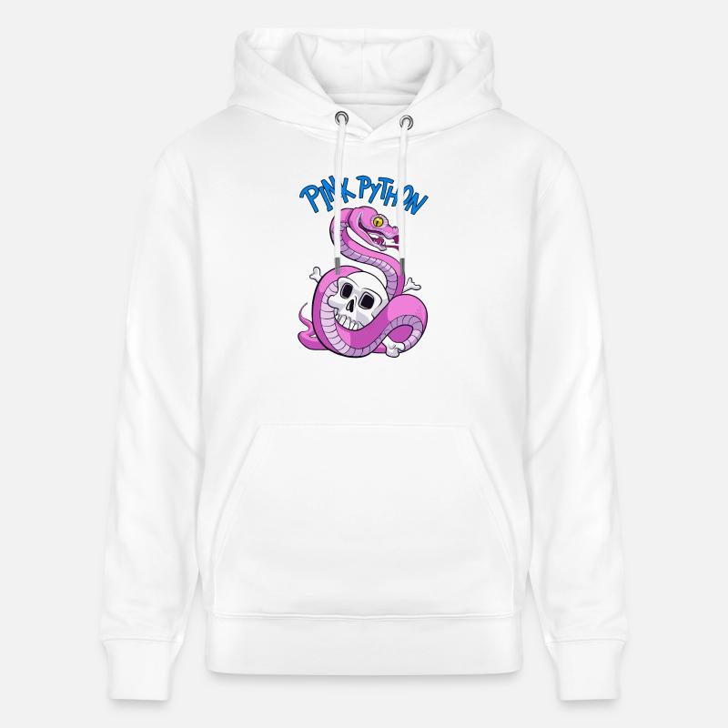 Pink Python (Blue) - Stanley/Stella CRUISER Unisex Organic Hoodie - white