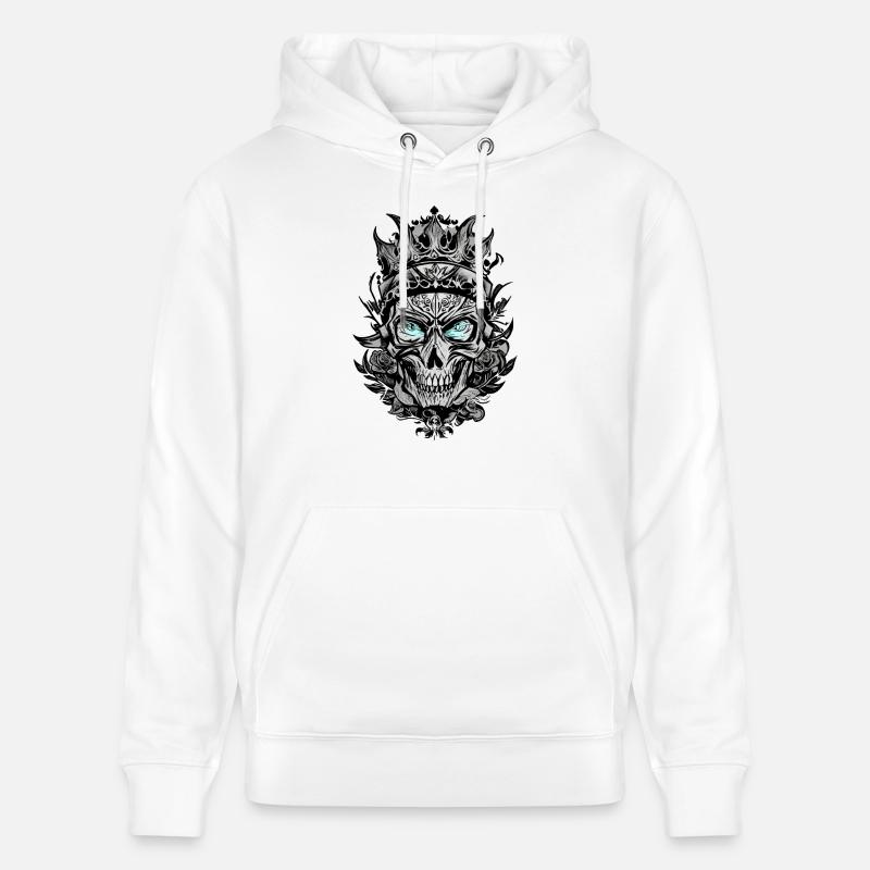 Fantôme du roi crâne - Sweat à capuche bio CRUISER Stanley/Stella Unisexe - blanc
