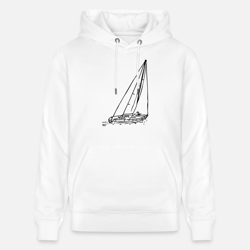 sailboat1 - Sweat à capuche bio CRUISER Stanley/Stella Unisexe - blanc