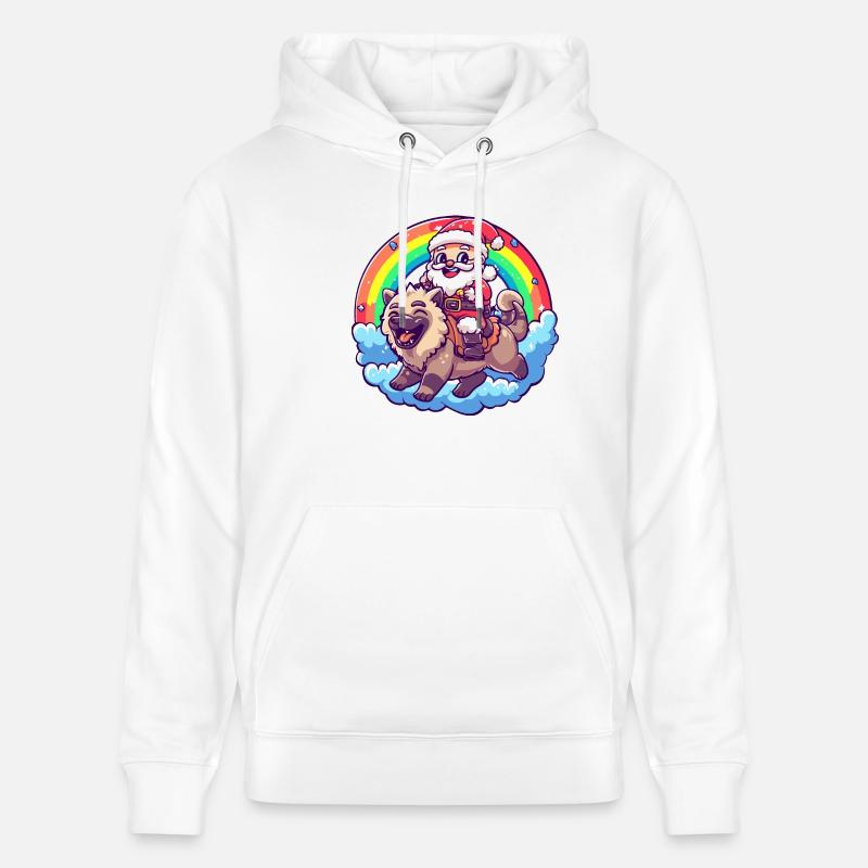 Hyäne Weihnachtsmann Regenbogen - Stanley/Stella Unisex Bio-Hoodie CRUISER  - Weiß