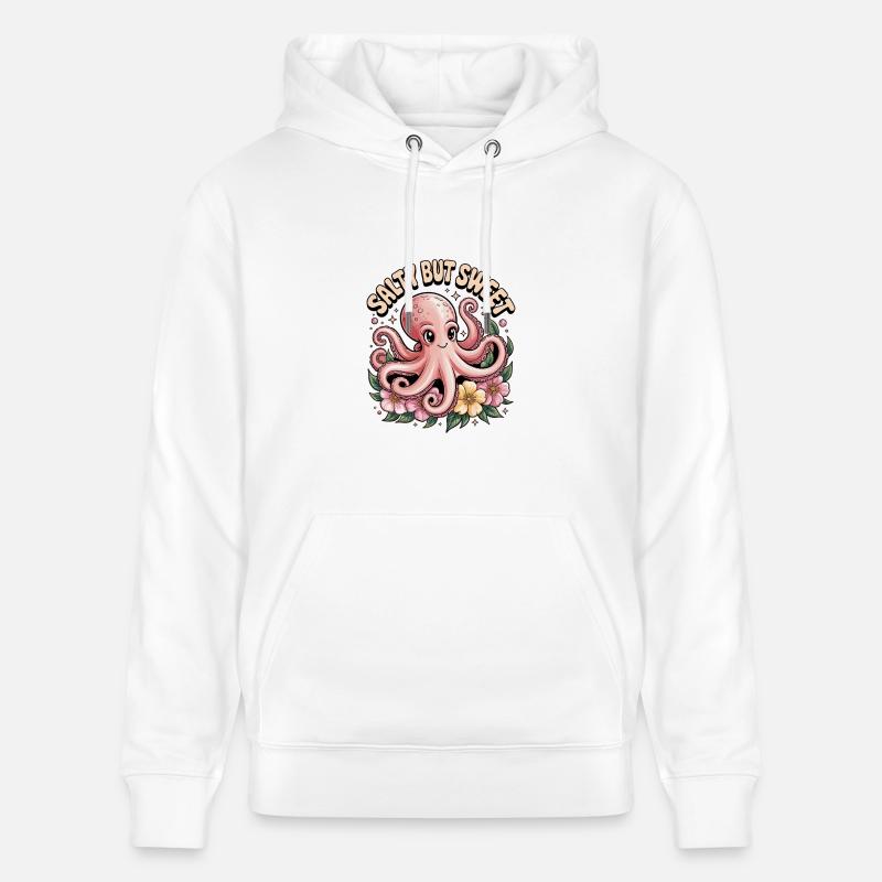 Conception mignonne de pieuvre - Sweat à capuche bio CRUISER Stanley/Stella Unisexe - blanc