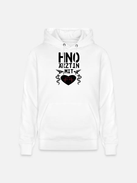 HNO Ärztin mit Herz Geschenk - Stanley/Stella Unisex Bio-Hoodie CRUISER  - Weiß