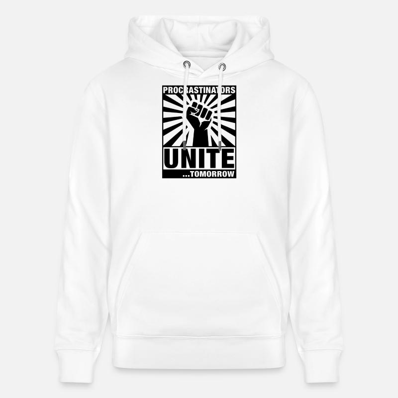 Les procrastinateurs s’unissent - Sweat à capuche bio CRUISER Stanley/Stella Unisexe - blanc