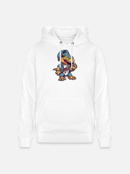 Dinosaur mit Streetwear Stil - Stanley/Stella Unisex Bio-Hoodie CRUISER - Weiß