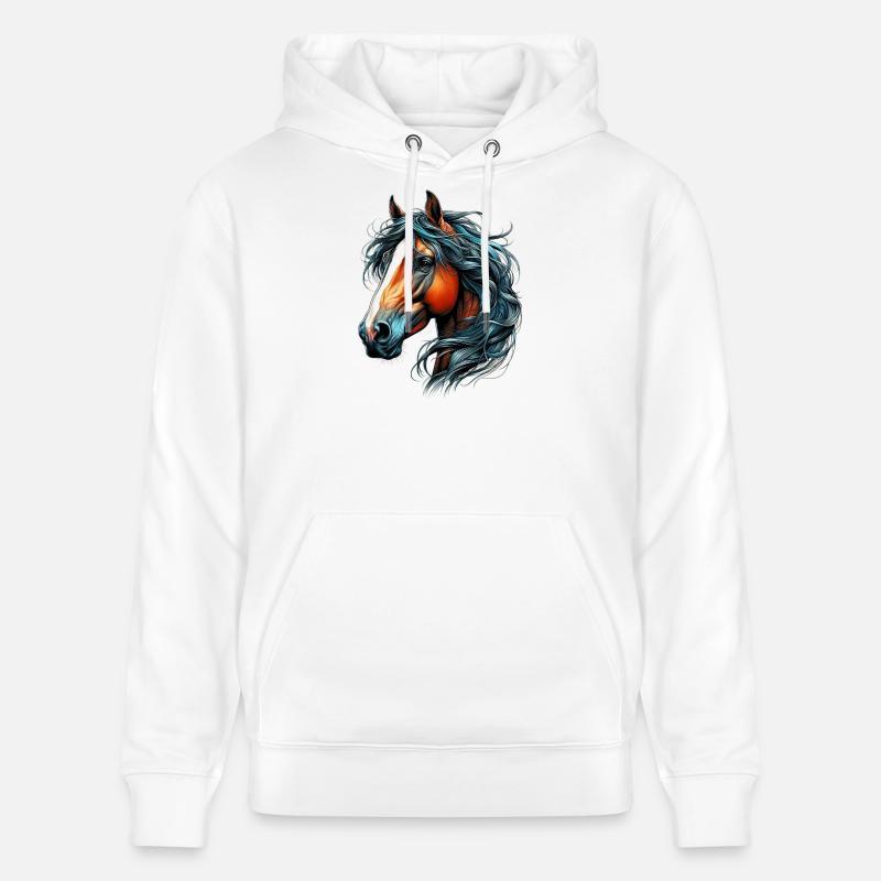 Cheval - Sweat à capuche bio CRUISER Stanley/Stella Unisexe - blanc