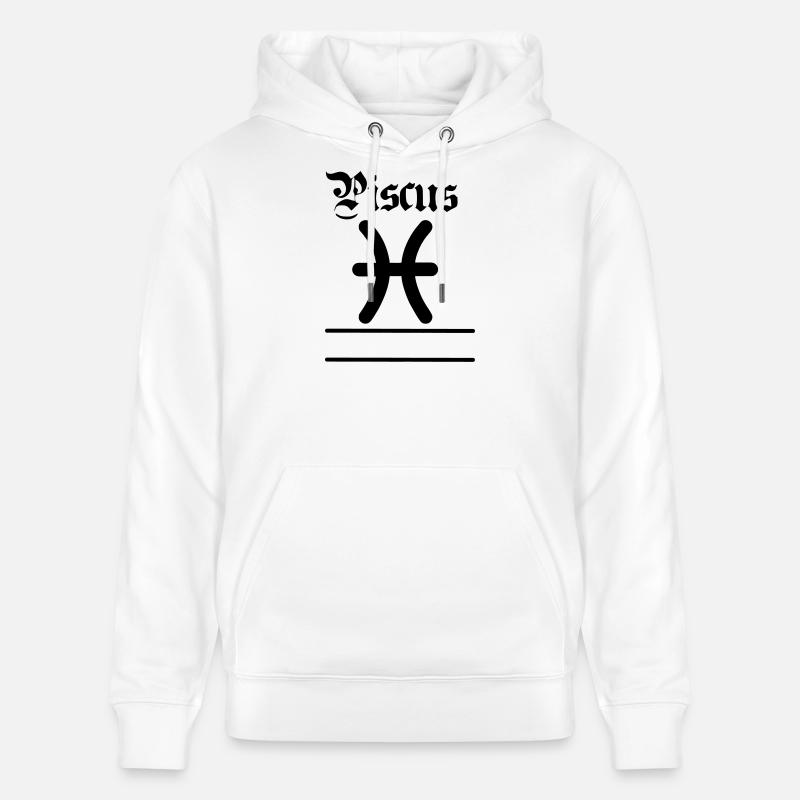 Bannière de nom de Poisson Poissons - Sweat à capuche bio CRUISER Stanley/Stella Unisexe - blanc