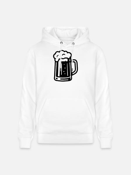 Bier Symbol Bierkrug - Stanley/Stella Unisex Bio-Hoodie CRUISER  - Weiß