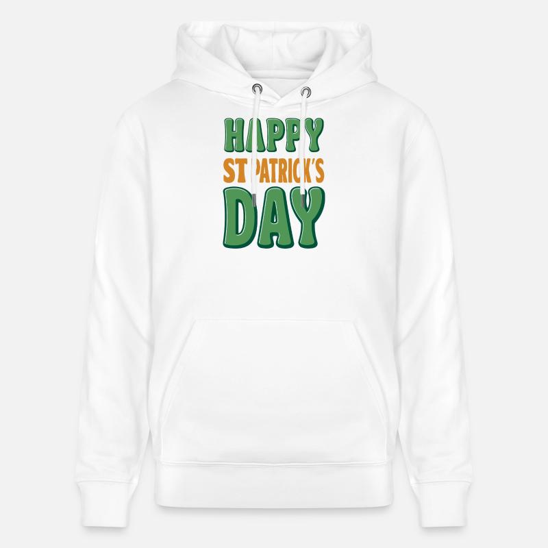 Joyeux Saint-Patrick Vert Orange - Sweat à capuche bio CRUISER Stanley/Stella Unisexe - blanc