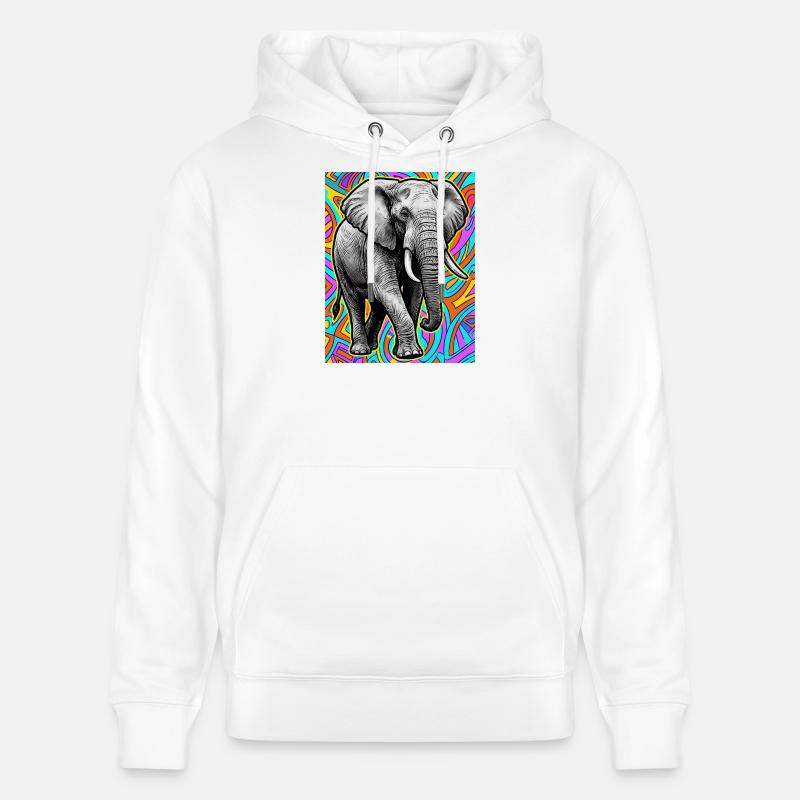 éléphant - Sweat à capuche bio CRUISER Stanley/Stella Unisexe - blanc