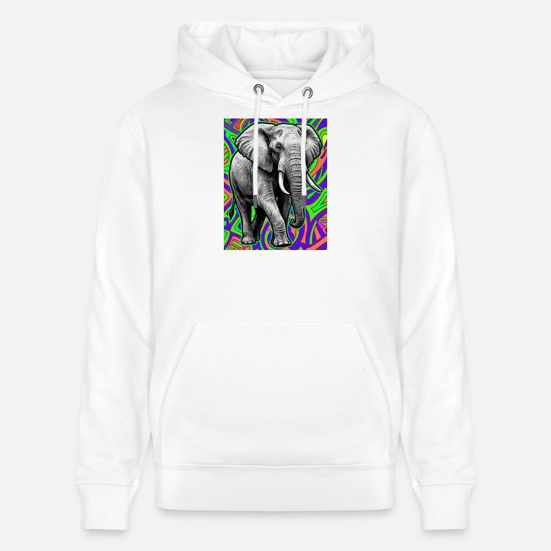 éléphant - Sweat à capuche bio CRUISER Stanley/Stella Unisexe - blanc