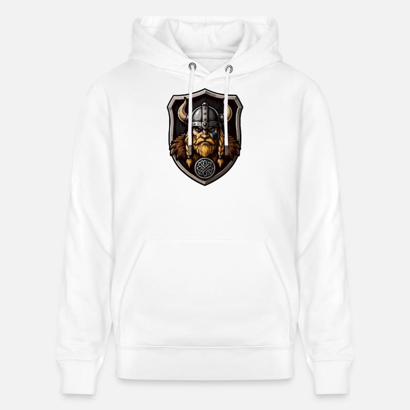 Guerrier viking avec bouclier - Sweat à capuche bio CRUISER Stanley/Stella Unisexe - blanc