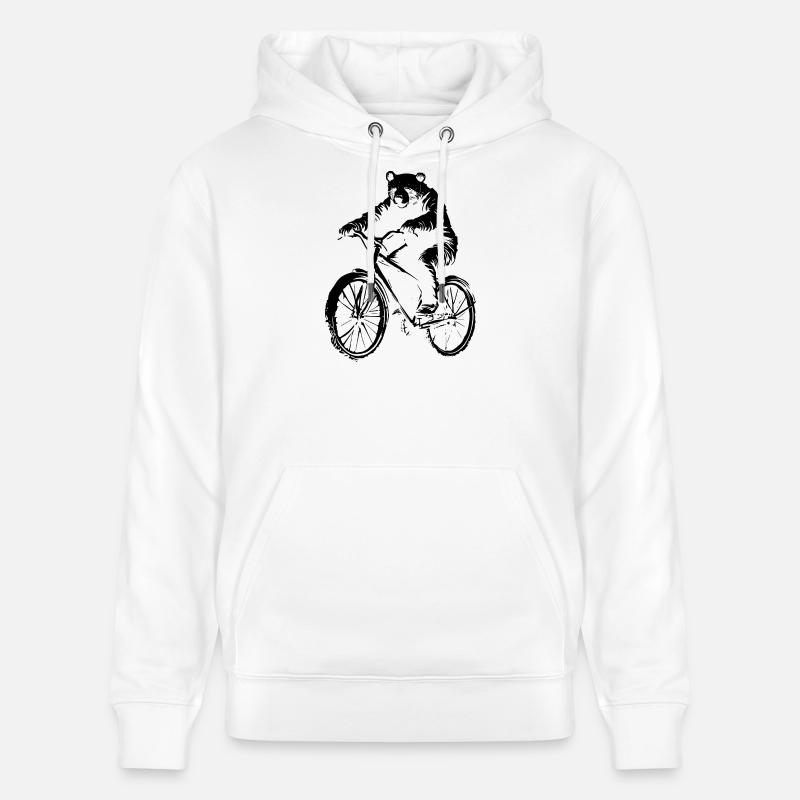 Ours de vélo - Sweat à capuche bio CRUISER Stanley/Stella Unisexe - blanc