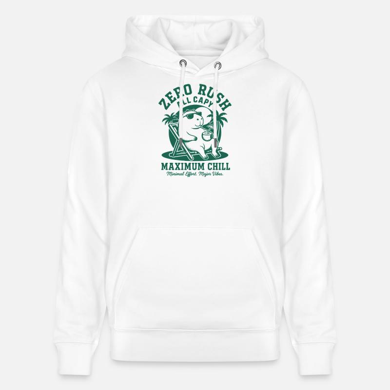 Zero Rush Capybara Chill - Sweat à capuche bio CRUISER Stanley/Stella Unisexe - blanc