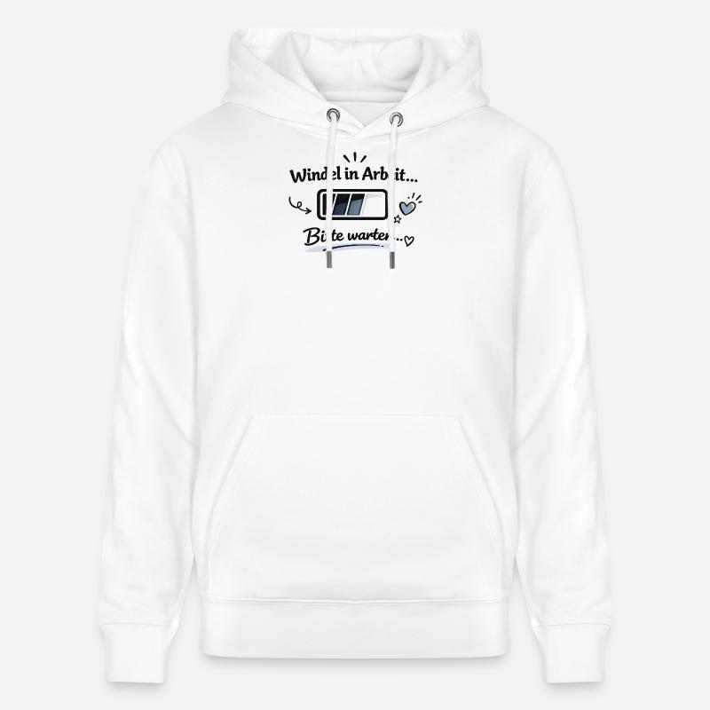 Windel in Arbeit - Bitte warten - Stanley/Stella Unisex Bio-Hoodie CRUISER  - Weiß