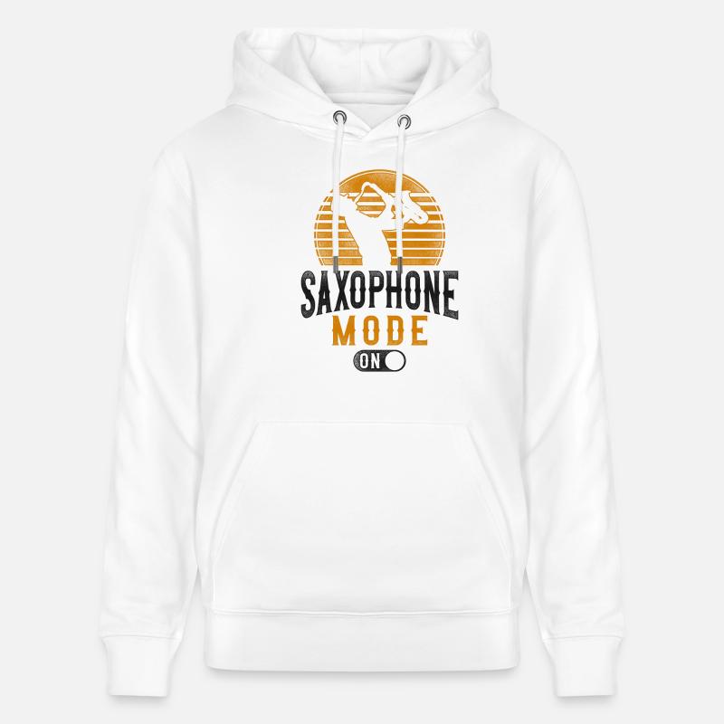 Saxophone Mode saxophone activé - Sweat à capuche bio CRUISER Stanley/Stella Unisexe - blanc