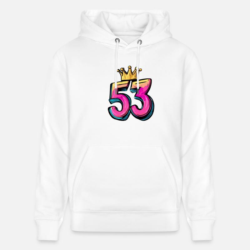 Couronne à 53 chiffres - Sweat à capuche bio CRUISER Stanley/Stella Unisexe - blanc