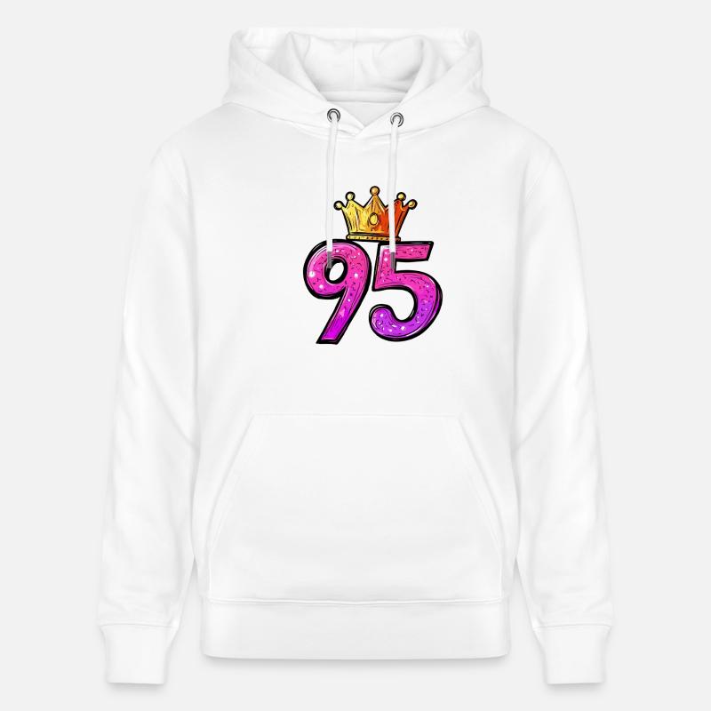 Couronne à 95 chiffres - Sweat à capuche bio CRUISER Stanley/Stella Unisexe - blanc