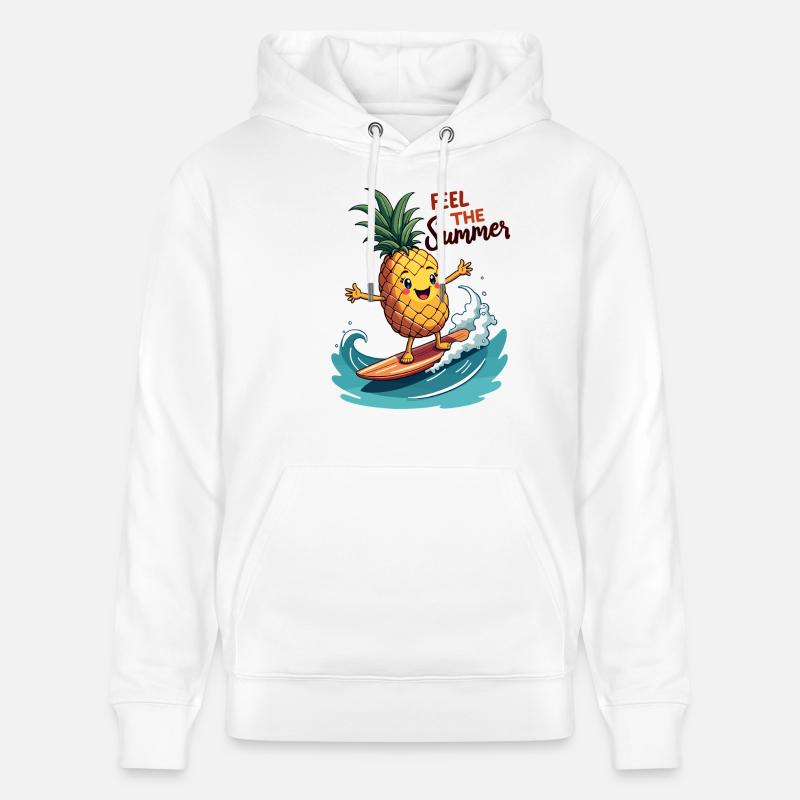 Ananas Surfer Surf Feel L’été - Sweat à capuche bio CRUISER Stanley/Stella Unisexe - blanc