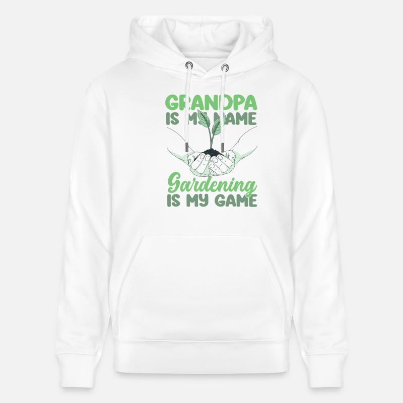 Amoureux des plantes Jardinage Papi - Sweat à capuche bio CRUISER Stanley/Stella Unisexe - blanc
