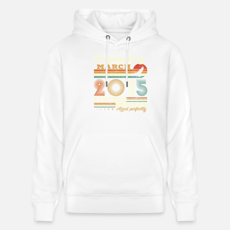 Mars 2015 Vintage Rétro Aniversaire - Sweat à capuche bio CRUISER Stanley/Stella Unisexe - blanc