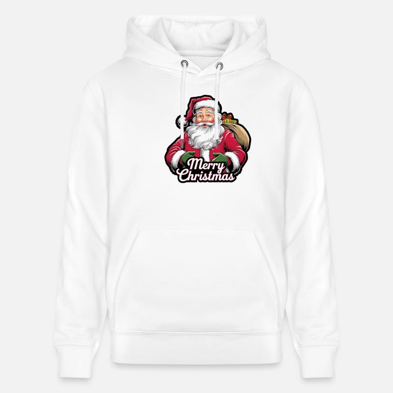 Père Noël – Joyeux Noël Illustration - Sweat à capuche bio CRUISER Stanley/Stella Unisexe - blanc