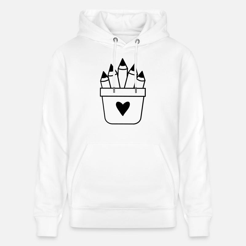crayons d’amour mignons - Sweat à capuche bio CRUISER Stanley/Stella Unisexe - blanc