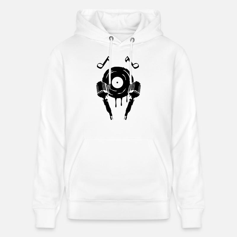 Symbole de musique de micro - Sweat à capuche bio CRUISER Stanley/Stella Unisexe - blanc