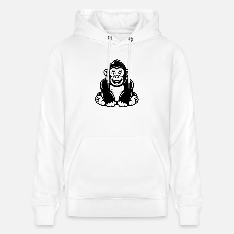 Gorille - Sweat à capuche bio CRUISER Stanley/Stella Unisexe - blanc