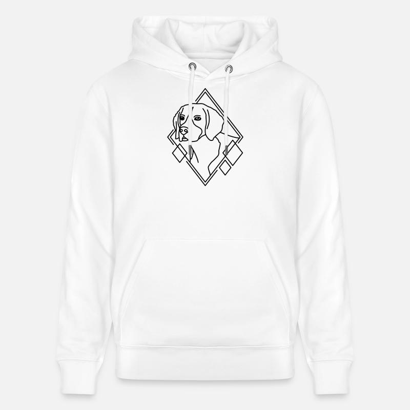 Beagle in geometrischer Form - Line-Art-Design - Stanley/Stella Unisex Bio-Hoodie CRUISER  - Weiß