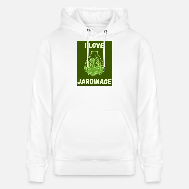 PRINTEMPS. JARDINAGE. RETRAITE. PRINTEMPS. JARDIN. - Sweat à capuche bio CRUISER Stanley/Stella Unisexe - blanc