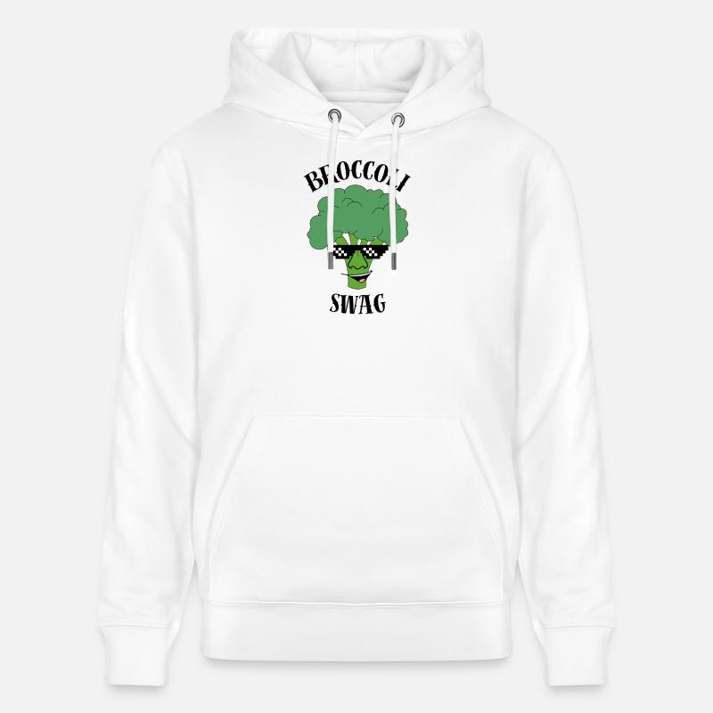 Brocoli rieur avec lunettes de soleil - Sweat à capuche bio CRUISER Stanley/Stella Unisexe - blanc