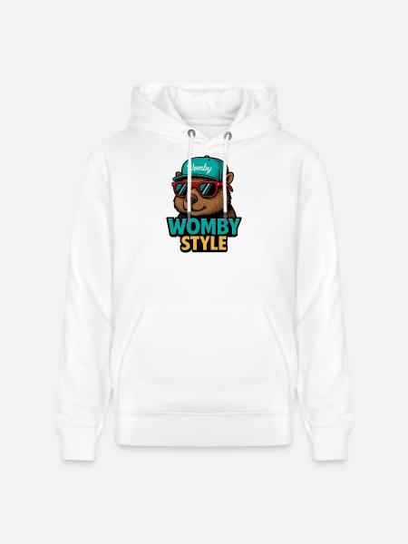 Womby Style Beaver with Sunglasses - Stanley/Stella CRUISER Unisex Organic Hoodie - white