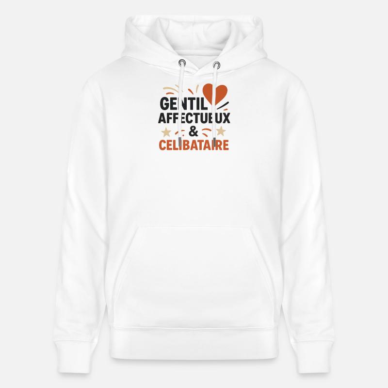Design message amical pour célibataires - Sweat à capuche bio CRUISER Stanley/Stella Unisexe - blanc