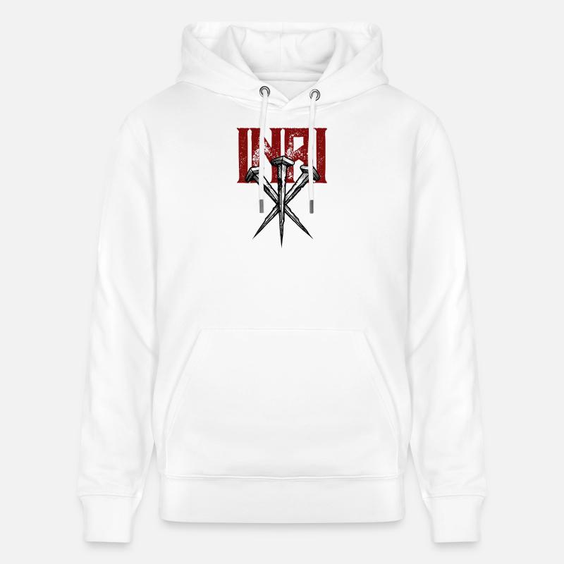 INRI Les Clous de la Crucifixion - Sweat à capuche bio CRUISER Stanley/Stella Unisexe - blanc